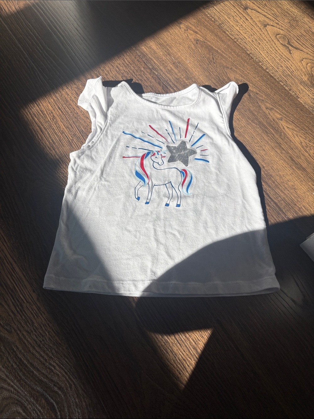 Girls White Unicorn Graphic Tank Top - Brand: